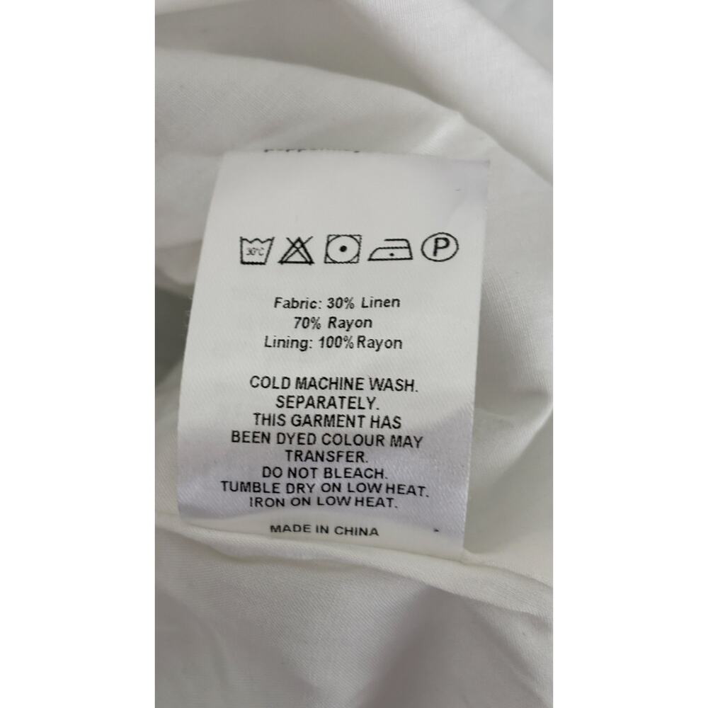 Peppermayo Meggie Linen Mini Dress Sweet Daydream White Blue Womens Size 10 New - Picture 13 of 13